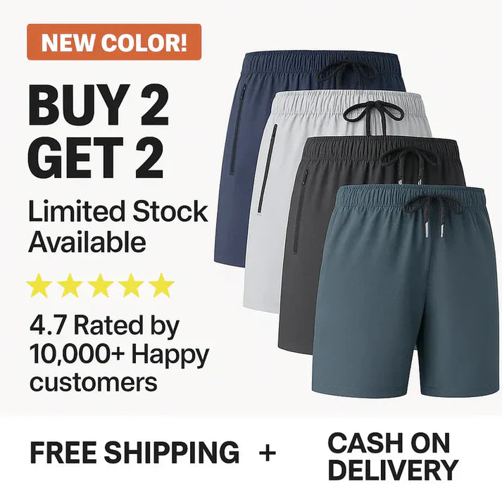 BUY 2 GET 2 FREE Men's Stretchable Cotton Shorts